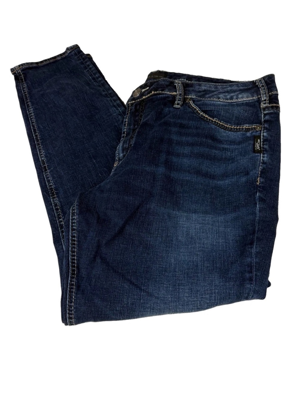 Silver Jeans Women’s Plus Size Sz20/L29 Suki Skinny Jeans Dark Wash Blue #4247